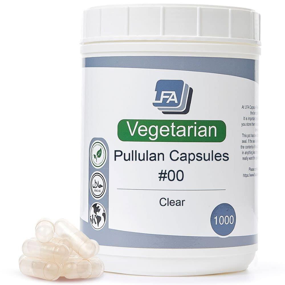 LFA Tablet Presses Empty 00 Capsules - Vegan Pullulan - 1000 Count Vegetarian Capsules Empty - Joined Fillable 00 Vegetable Pill Capsules - Veggie Caps for Capsule Filling Machine - Halal Kosher Tapioca