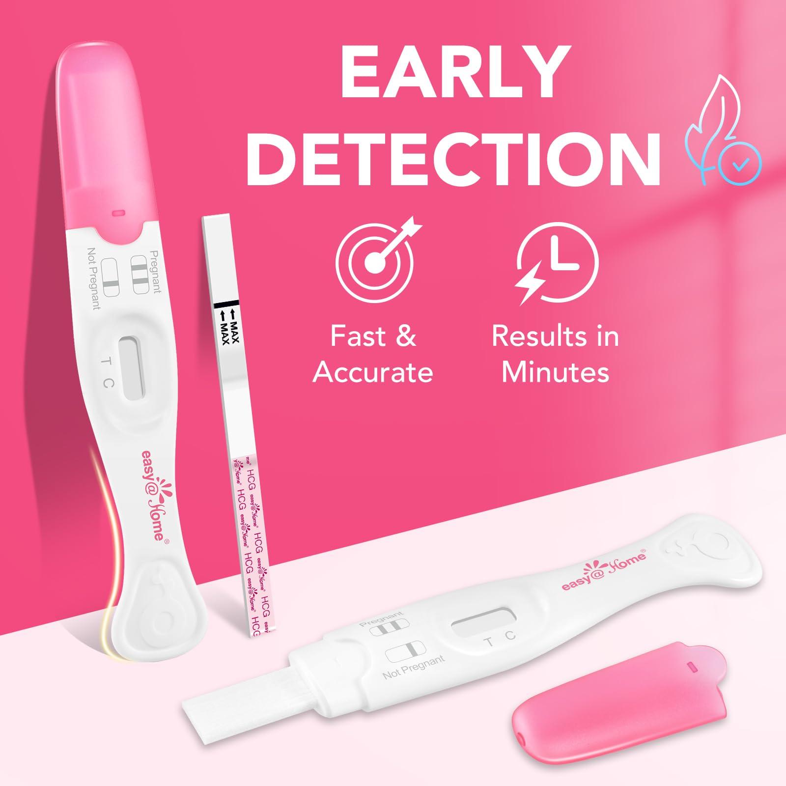 Easy@Home Easy@Home Early Pregnancy Test: Early Results & Reliable Accurate - Early Detection Pregnancy Tests with Curved Handle - Instant Readings in Minutes | 3 Sticks & 6 Free Strips