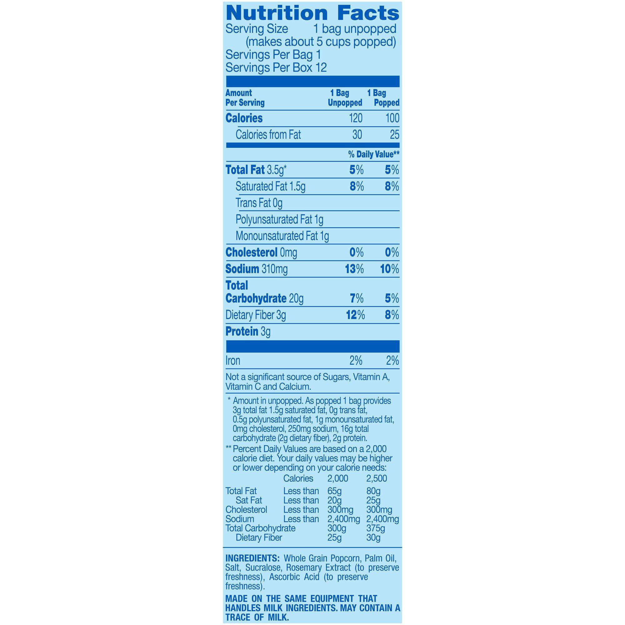 Pop Secret Pop Secret Popcorn, Kettle Corn, 3 Ounce Microwave Bags, 12 Count Box,1.12 Ounce (Pack of 12)
