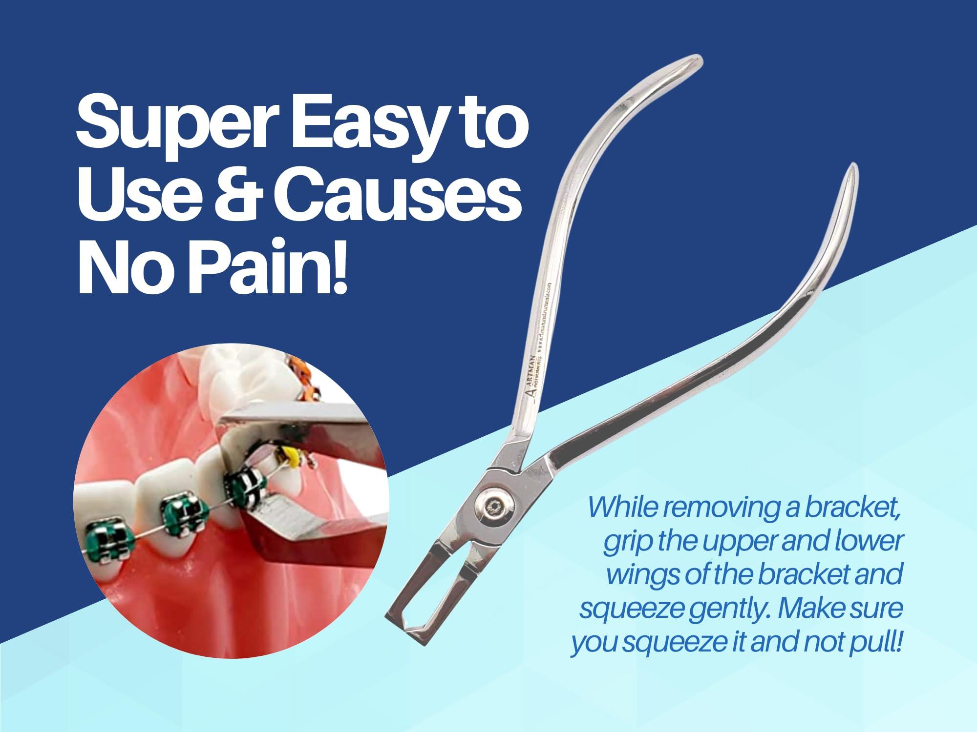 Artman Instruments ARTMAN INSTRUMENTS Braces Removal Tool Orthodontic Bracket Removing Pliers Medical Grade Stainless Steel, Autoclavable, Easy Braces Removing Tool