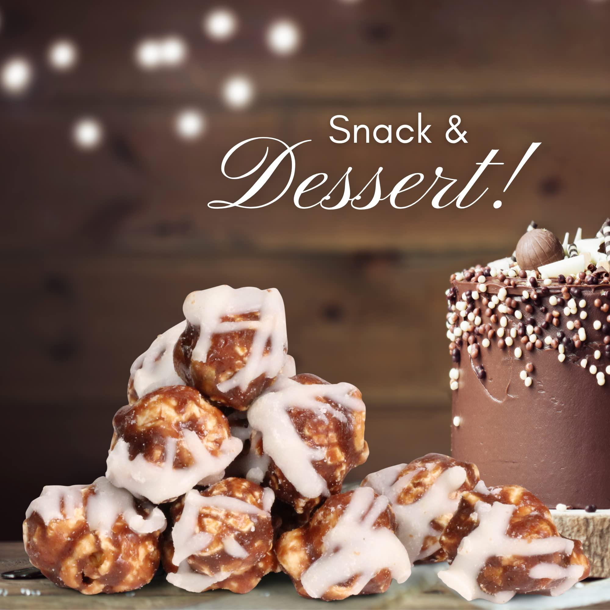 It's Delish Chocolate Swirl Popcorn by Its Delish, 8 Oz Bulk Bag, Festive Chocolate Air Popped Sweet Crunchy Popcorn with Chocolate Corn Snack, Parties – Gluten Free, Vegan, Kosher