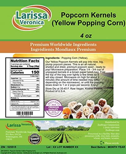 Larissa Veronica Popcorn Kernels (Yellow Popping Corn) (4 oz, ZIN: 525515) - 3 Pack