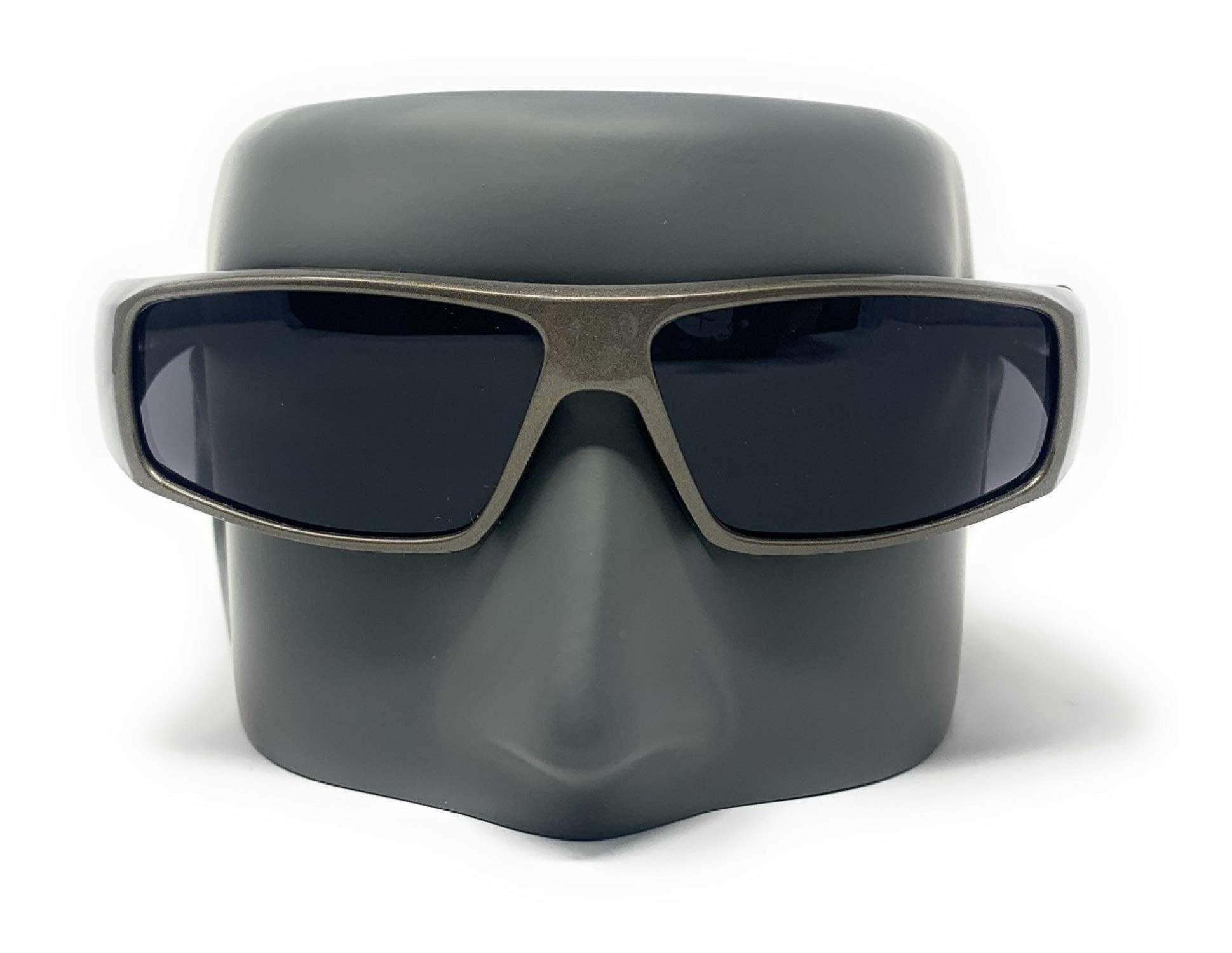 Incredible Bargains The Unisex Wrap Around Terminator Sun Reader Reading Sunglasses for Men and Women +3.25 Dark Silver