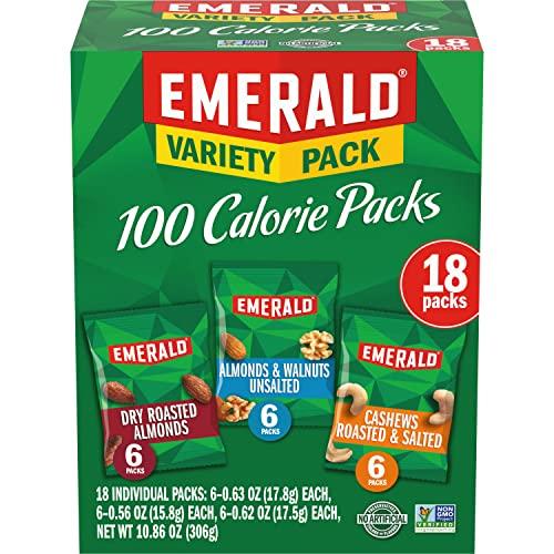 Emerald Emerald Nuts Mixed Nuts Variety Pack 18ct (1-Pack) , 100-Calorie Individual Packs , Features Dry Roasted Almonds, Natural Almonds & Walnuts, and Roasted & Salted Cashews