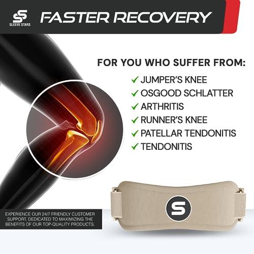 SS SLEEVE STARS Sleeve Stars Patellar Tendon Support Strap Osgood Schlatter Band Knee Brace for Kids, Youth, Women & Men w/ 3 Lengths, Swedish Brand Patella Tendon Knee Strap for Arthritis, Tendonitis & Pain