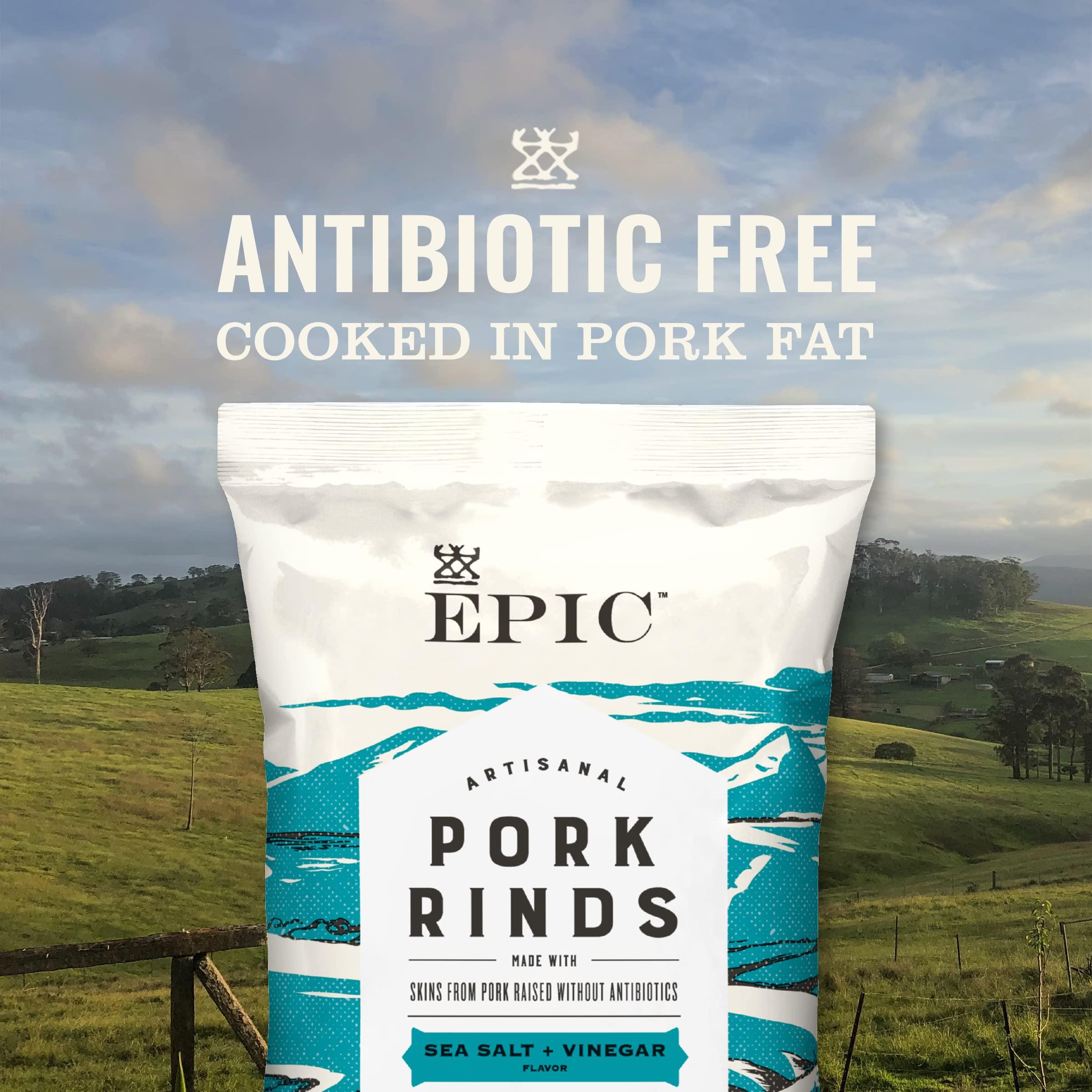 Epic EPIC Sea Salt + Vinegar Oven Baked Pork Rinds, Keto Friendly, 2.5 oz