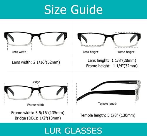 LUR LUR 3 Packs Half-rim Metal Reading Glasses + 4 Packs Classic Reading Glasses(Total 7 Pairs Readers +0.75)