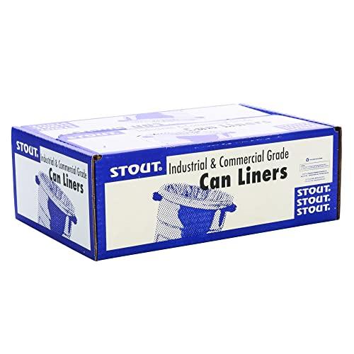 Stout Stout by Envision Commerical 33 Gallon Can Liners - 100 Bags - 1.5 mil Heavy Duty Industrial 100% Recycled Puncture & Tear Resistant Garbage Trash Bags