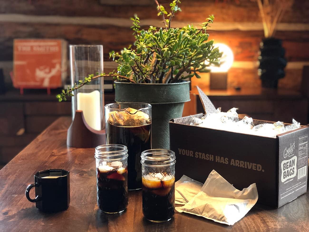 Grady's Cold Brew GRADYS COLD BREW Coffee Pouches | French Vanilla Coffee | 100% Arabica Ground Coffee & Chicory | SIX Bundles of 4 Easy-to-Brew Bean Bags | Makes 72 drinks