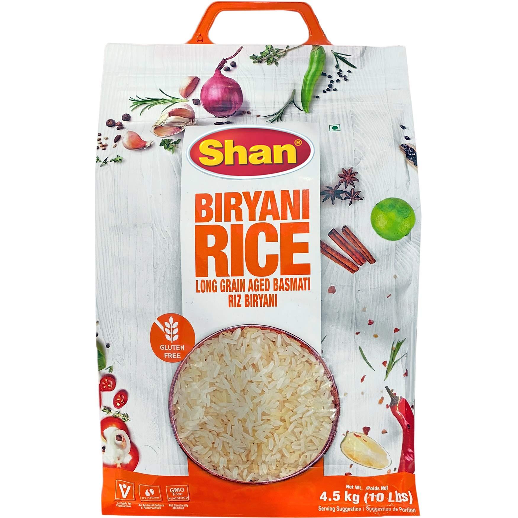 Shan Shan - Extra Long Grain Aged Basmati Biryani Rice (10 Lbs), Premium Grade