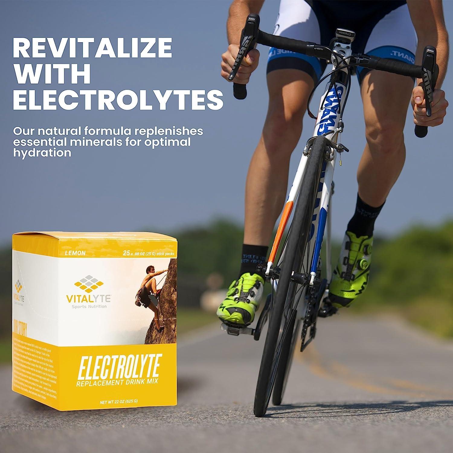 Vitalyte Vitalyte Electrolyte Powder Drink Mix, Isotonic Electrolyte Hydration Mix, Bulk Case Stick Pack (12 Pack, Lemon)