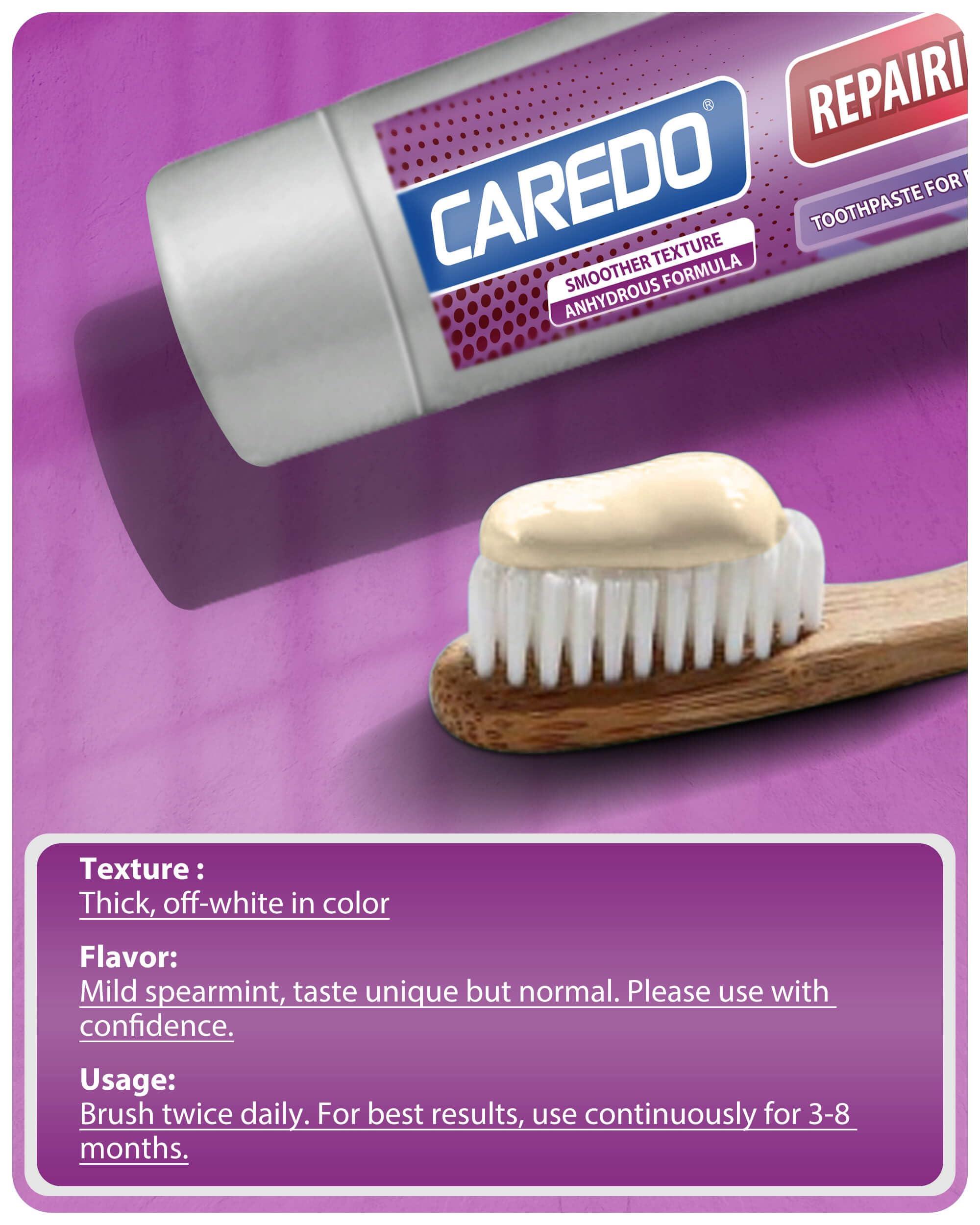 CAREDO Medicine Toothpaste Healing Early-Mid Periodontitis Treatment at Home, Gum Repair for Receding Gums, Gum Disease & Gingivitis Treatment, Periodontal Disease Treatment Hydroxyapatite Toothpaste, 3.52OZ