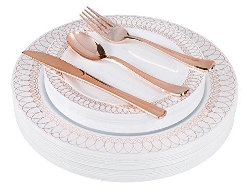 Exquisite 160 Disposable Plastic Rose Gold Teaspoons