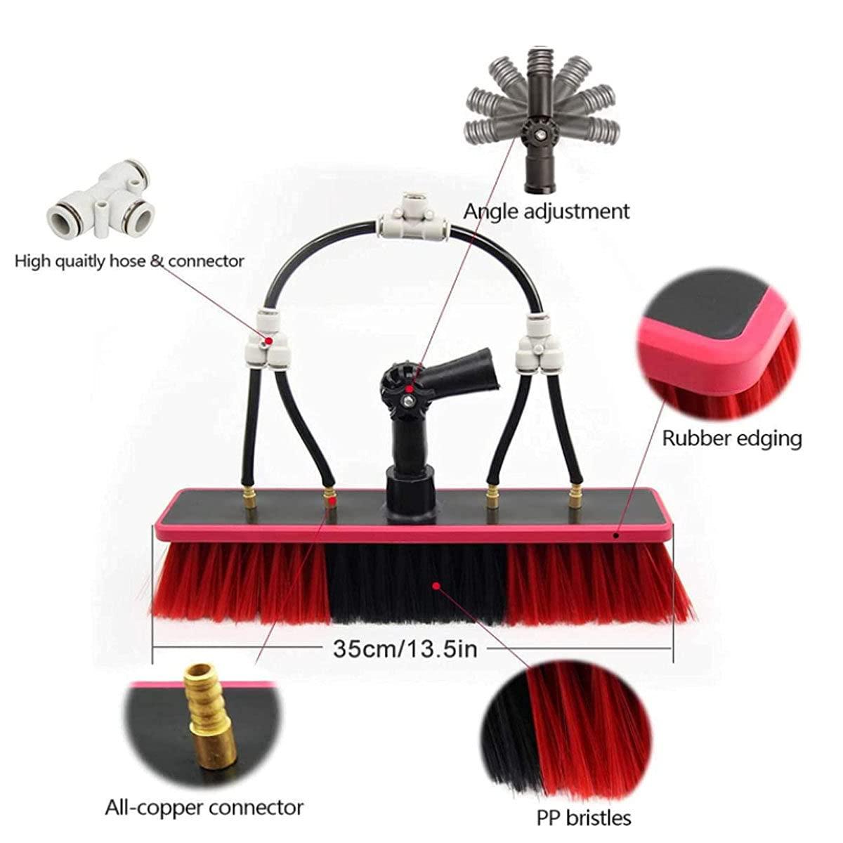 wzfdm Water Fed Pole Kit, Telescopic Solar Panels Cleaning Pole Window Cleaning Equipment, Adjustable Height and 30Cm Cleaning Brush,24FT/7.2m