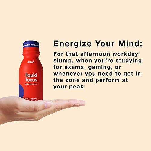 More Labs More Labs Liquid Focus, Nootropic Smart Drink with Powerful Antioxidants & Adaptogenic Herbs for Energy and Concentration, 150mg Caffeine (Pack of 24)