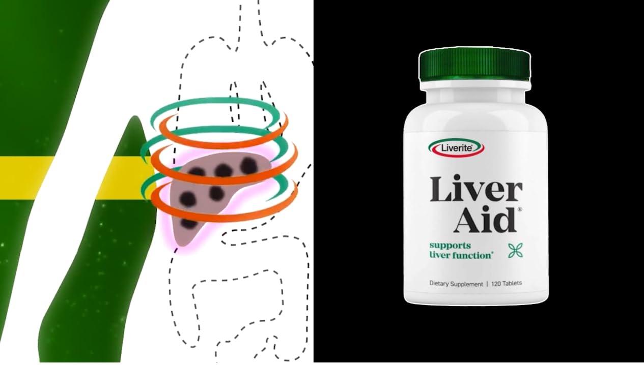 LIVERITE LIVER AID LIVERITE LIVER AID 2-Pack 120 Tablets (Total 240ct) Liver Support, Liver Cleanse, Liver Care, Liver Function, Energy.