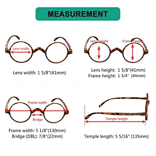 Eyekepper Eyekepper Round Reading Glasses a Little Large than Vintage Professor Oval Readers (Brown Tortoise,+4.00)