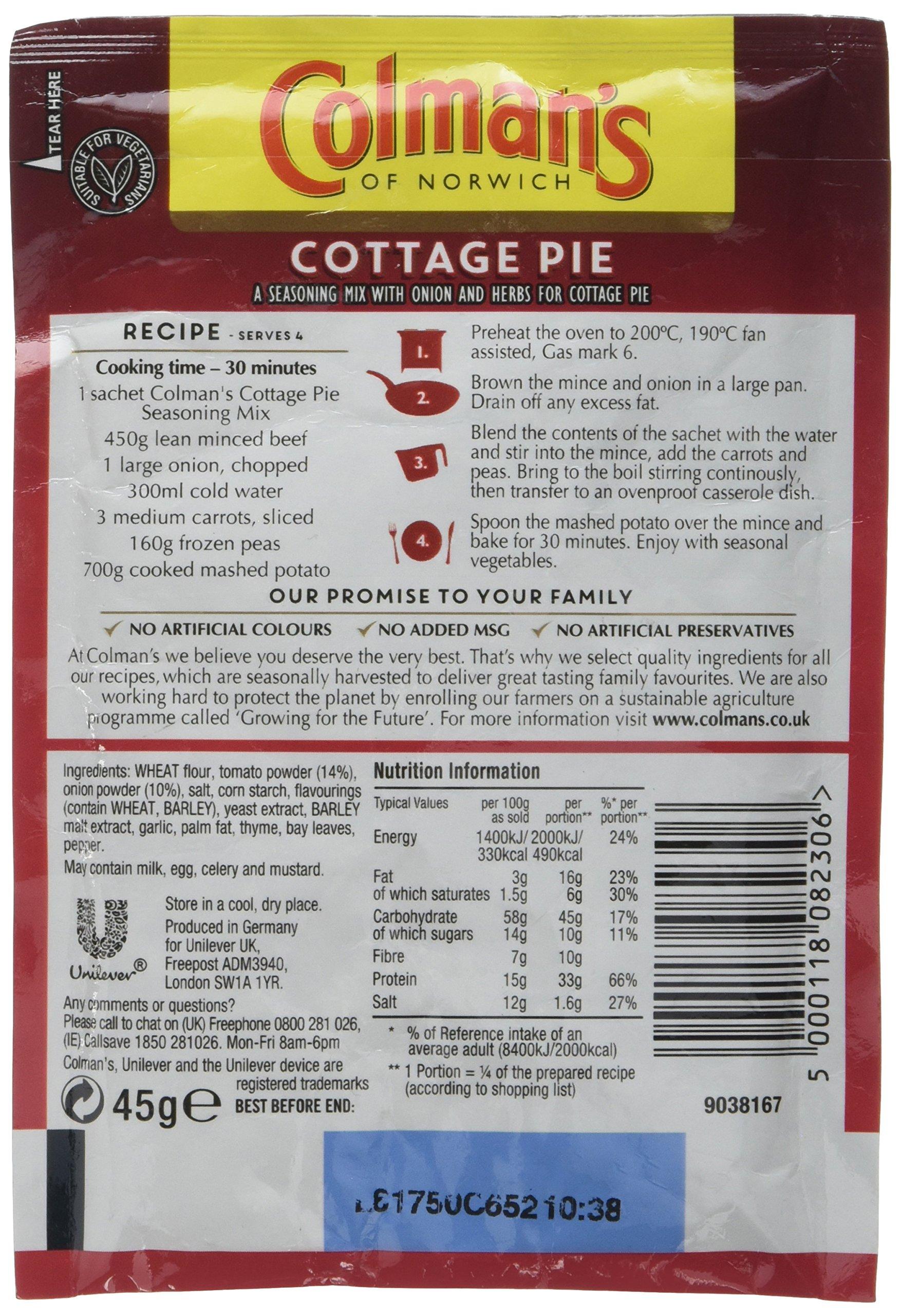 Unilever Colman\'s Cottage Pie Recipe Mix 45G