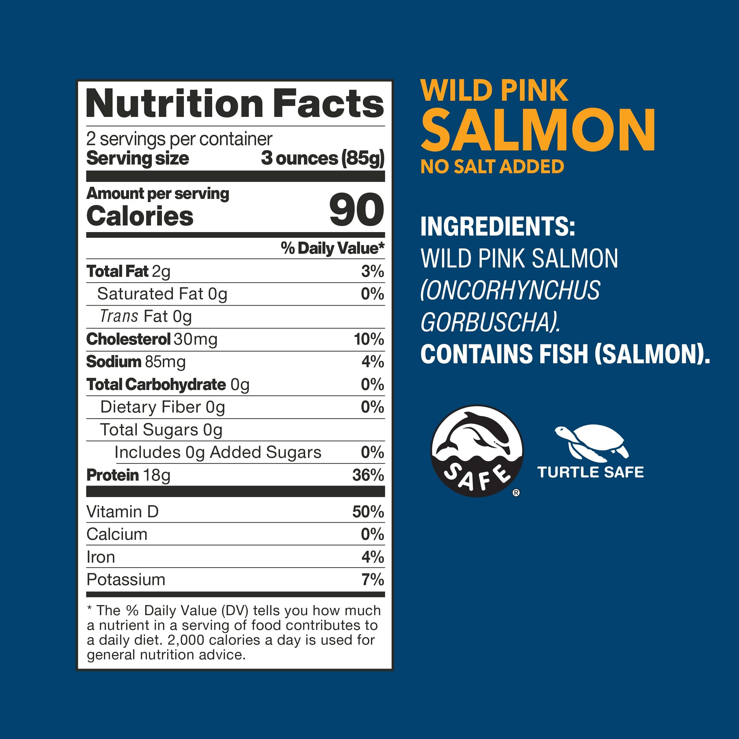 Wild Planet Wild Planet Wild Pink Salmon, Skinless Boneless, No Salt Added, Tinned Fish, Canned Salmon, Sustainably Caught, Non-GMO, Kosher, Gluten Free, Keto and Paleo, 6 Ounce (Pack of 12)