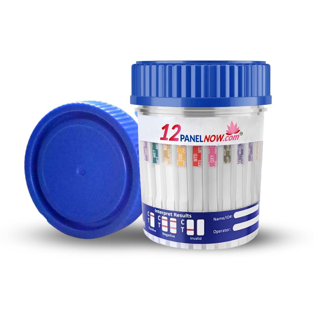 12panelnow.com 6 Panel Urine Drug Test, with Temperature Strip, Tests for AMP, BUP, BZO, COC, OPI300 (MOP) & OXY, Urine Drug Test Kit, Up to 6 Different Drugs Detected, Multi-Drug Test (1)