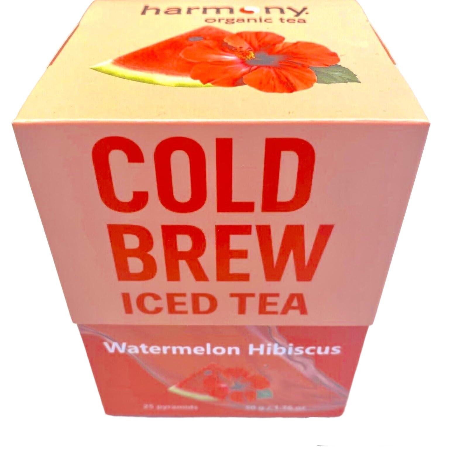 Graham Co. Ltd. Generic Iced Tea Cold Brew WATERMELON HIBISCUS GREEN w/Matcha 25 Pyramids by Harmony Organic