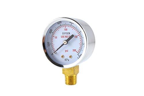 SA Low Pressure Gauge for Oxygen Regulator 0-200 psi - 2 inches