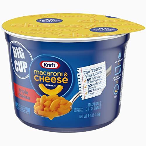 Kraft Kraft Triple Cheese Flavor Macaroni and Cheese Microwaveable Big Cups (4.1 oz Cups, Pack of 8)