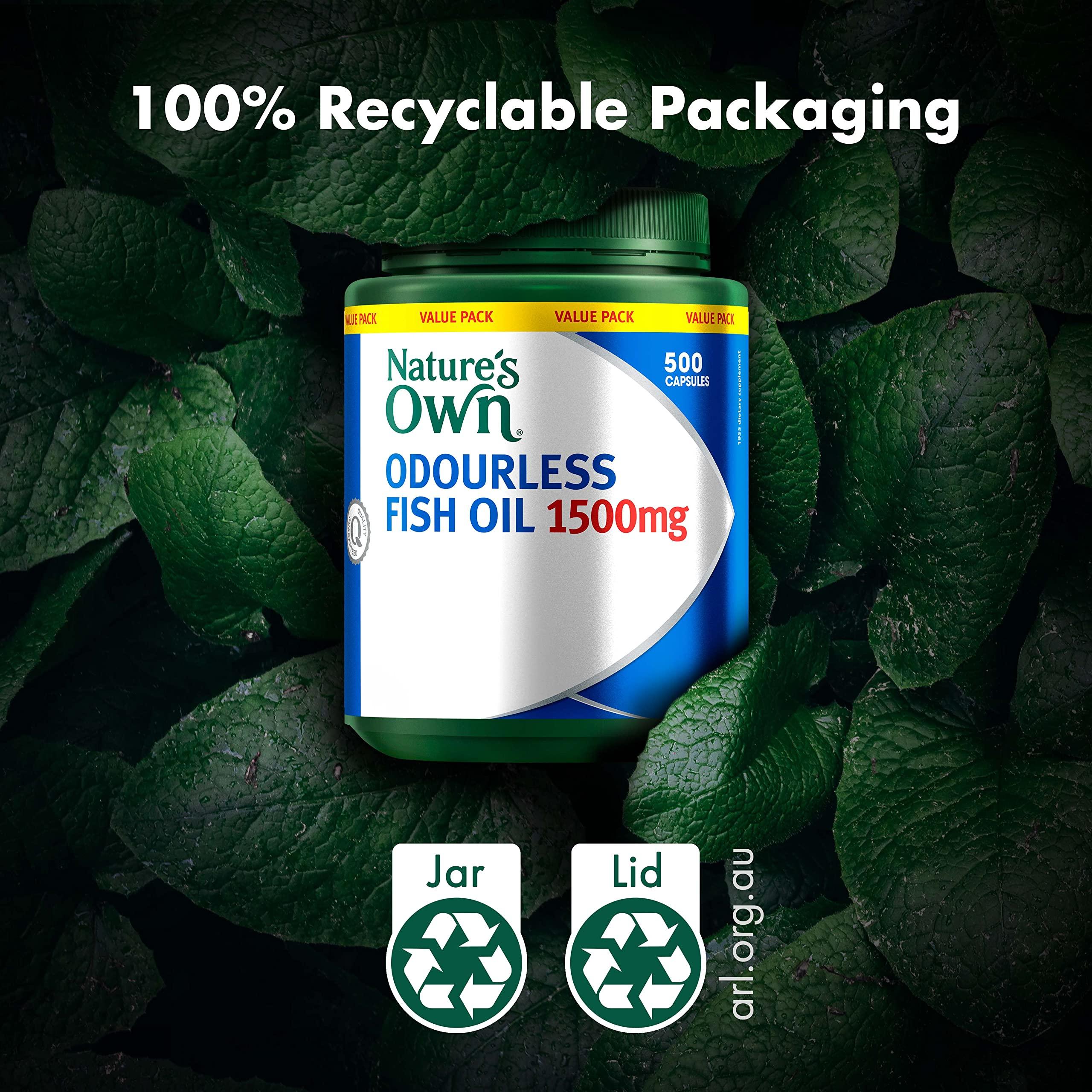 Natures Own Nature&#x27;s Own Odourless Fish Oil 1500mg 500 Capsules Exclusive Size