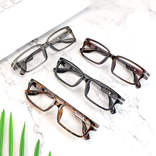 VisionGlobal VisionGlobal 4 Pairs Reading Glasses, Blue Light Blocking Glasses, Computer Reading Glasses for Men(Colors, 3.50 Magnification)