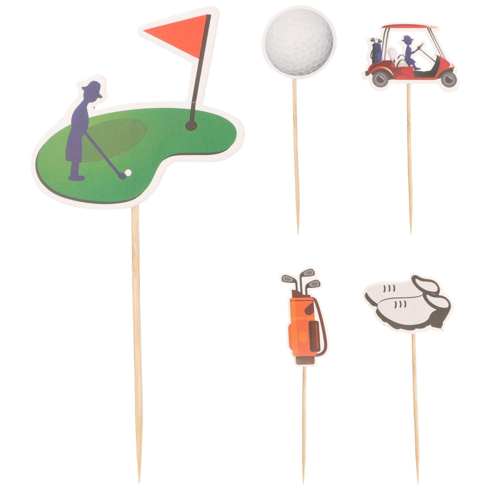 LUOZZY LUOZZY 5pcs Golf Themed Cupcake Topper for Kids Birthday Party Cake Decoration Golf Ball Shoes Cake Pick Cupcake Decorations