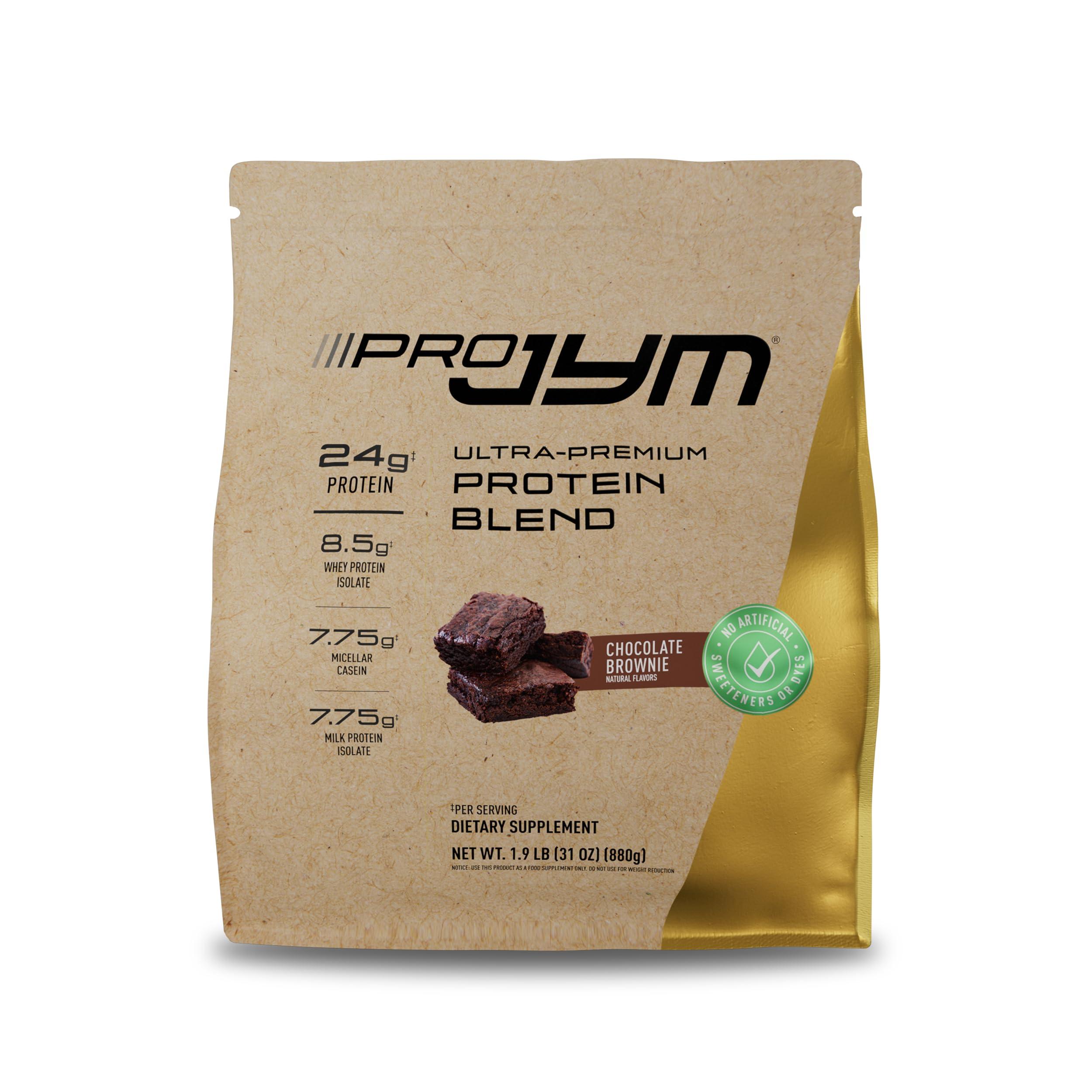 JYM Supplement Science Jym Supplement Science Pro JYM Natural Chocolate Brownie Protein Powder Blend - Whey Protein Isolate, Casein, & Milk Protein Isolate, for Men & Women Recovery Shakes, 22 Servings