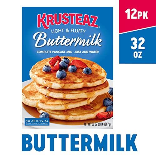 Krusteaz Krusteaz Light Fluffy Pancake Mix No Artificial Flavors Colors or Preservatives Buttermilk, 32 Ounce (Pack of 12)