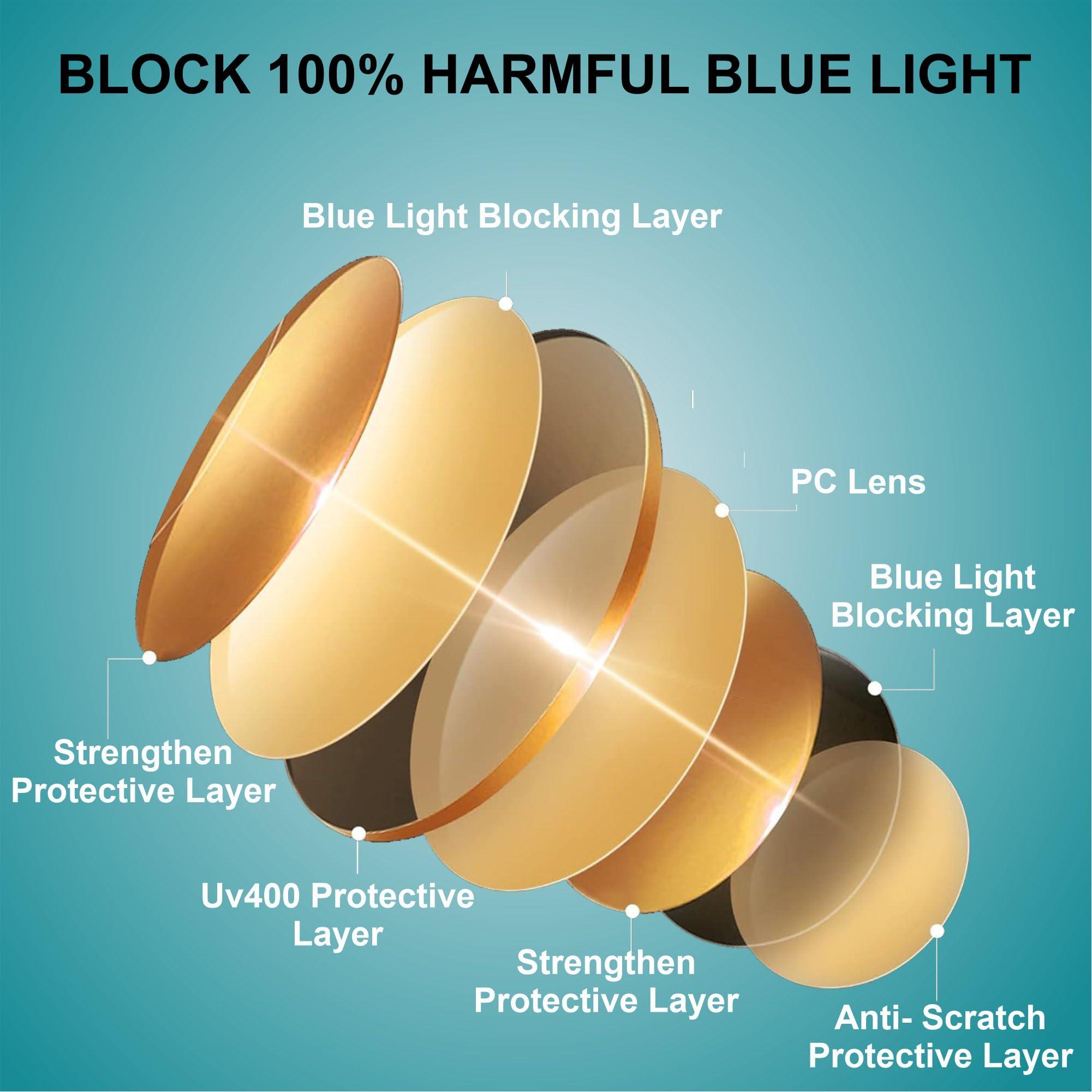 WINTOO WINTOO Night Driving UV Glare Glasses, Blue Light Blocking Glasses, Anti Glare Glasses, Night Driving Glasses for Men, Blue Light Glasses for Woman, Blue Light Glasses, Blue Light Glasses Men