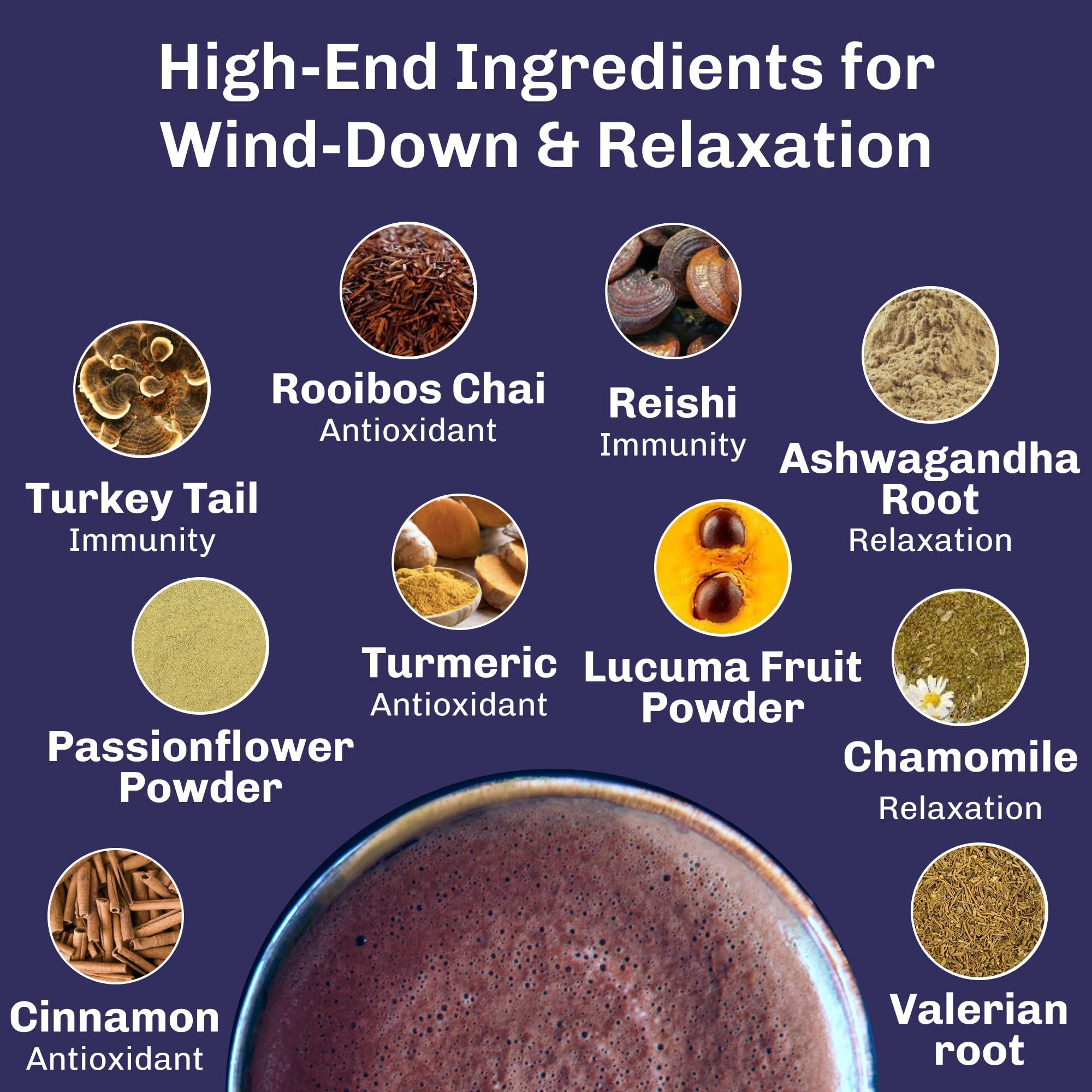 MUD\\WTR MUDWTR Rest (30 servings) - Organic Mushroom Evening Roobios Tea - Relaxation, Wind Down, Sleep Quality - Vegan, Gluten Free, Non-GMO, Whole30