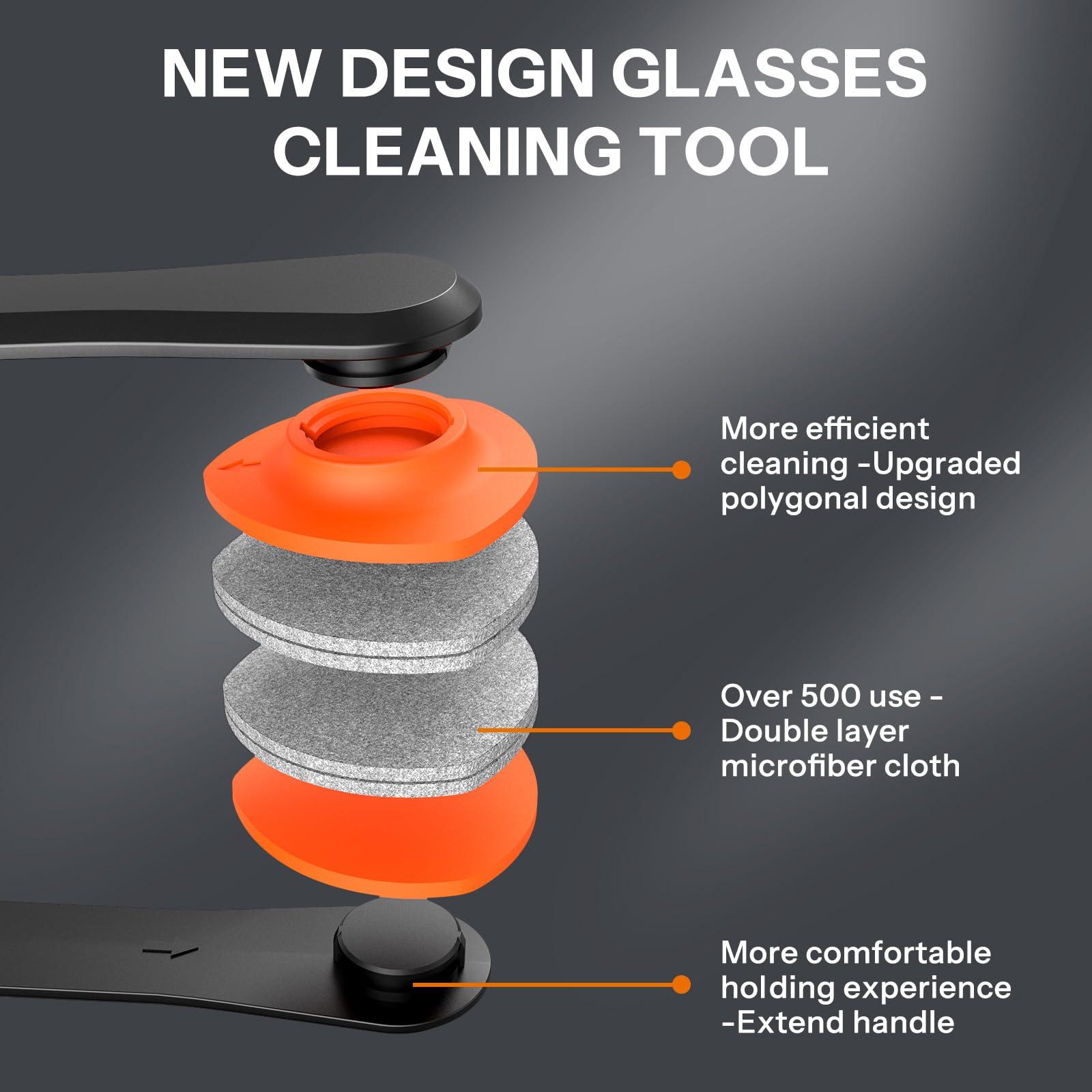 Maxsure Glasses Cleaner,8 in 1 Glasses Cleaning Kit with 24H Anti Fog Eyeglass Cleaner Spray| Portable Glasses Cleaner Tool|Eye Glass Clean Cloths, Glasses Anti Slip with Soft Eyeglass Nose Pads & Ear Grip