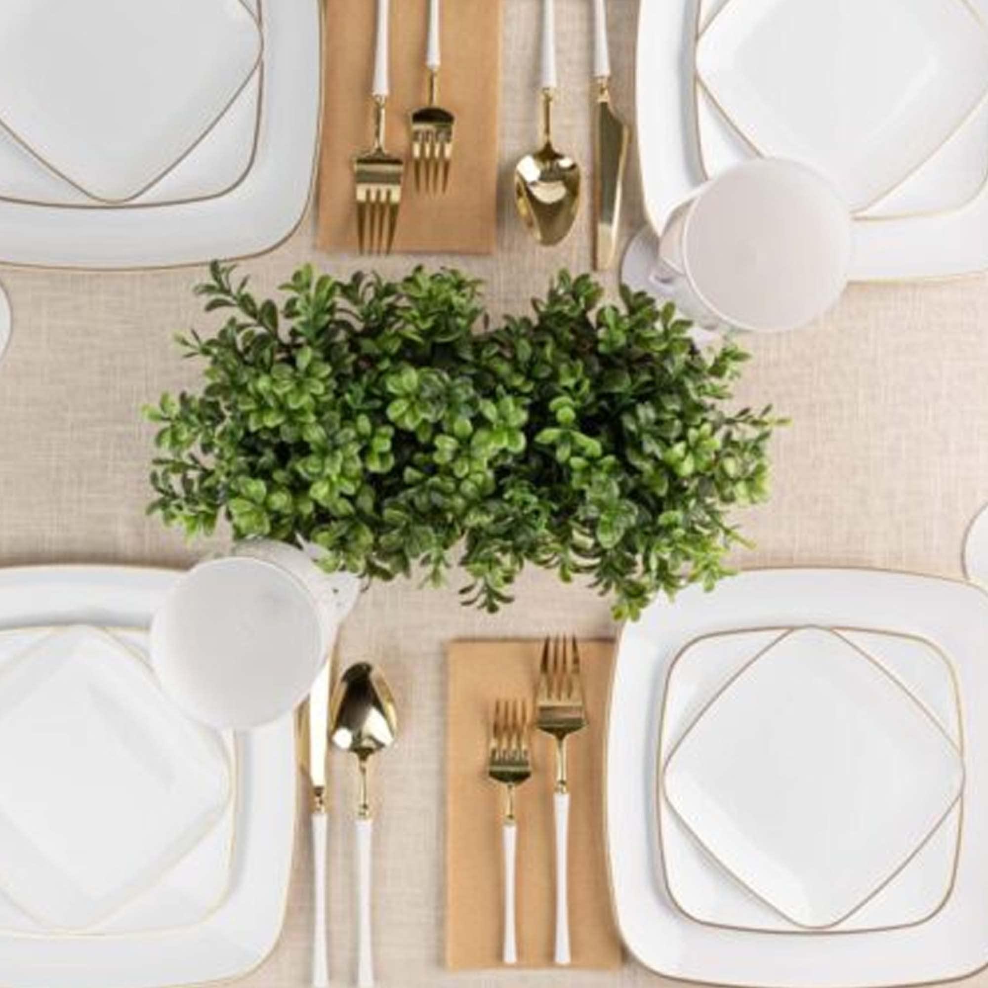 EcoQuality EcoQuality 12\" inch Disposable Square White Plastic Serving Plates, China Like Party Plates, Heavy Duty Dinner Serving Plate, Platter, Weddings, Baby Showers, Catering, Non Toxic (8)