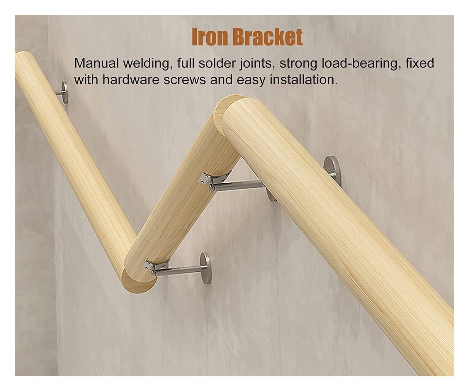 ALDEPO ALDEPO Grab Bars Wooden Stair Handrails with Fittings, Elderly/Disabled Non-Slip Banister Handrail, Wall/Indoors/Attic/Kindergarten Decor Grab Bar, Safety Stair Rail/5M (Color : 6m)