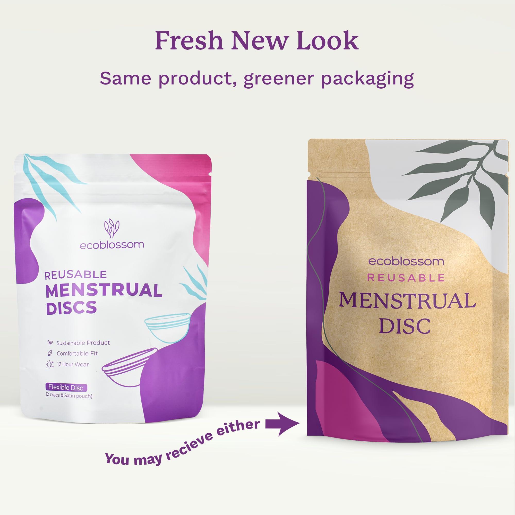 EcoBlossom Ecoblossom Reusable Menstrual Disc - Menstrual Cup - Soft Period Disc for Women Designed with Flexible, Medical-Grade Silicone Period Cup (Small, Black)