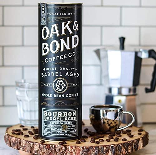 OAK & BOND Oak & Bond Coffee Co. Colombia Single Origin and Espresso Bourbon Barrel Aged Coffee Bundle, Whole Bean Arabica - 22oz. Total