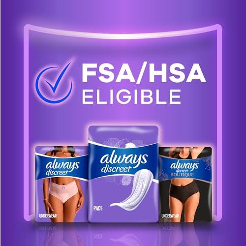 Always Discreet Always Discreet Adult Incontinence Pads for Women, Extra Heavy Absorbency, Long Length, Postpartum Pads, 112 CT