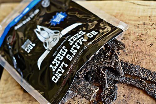 NO MANS LAND BEEF JERKY No Man’s Land BLACK PEPPER Beef Jerky High Protein Low Calorie Low Carb Beef Snack 16oz Bag