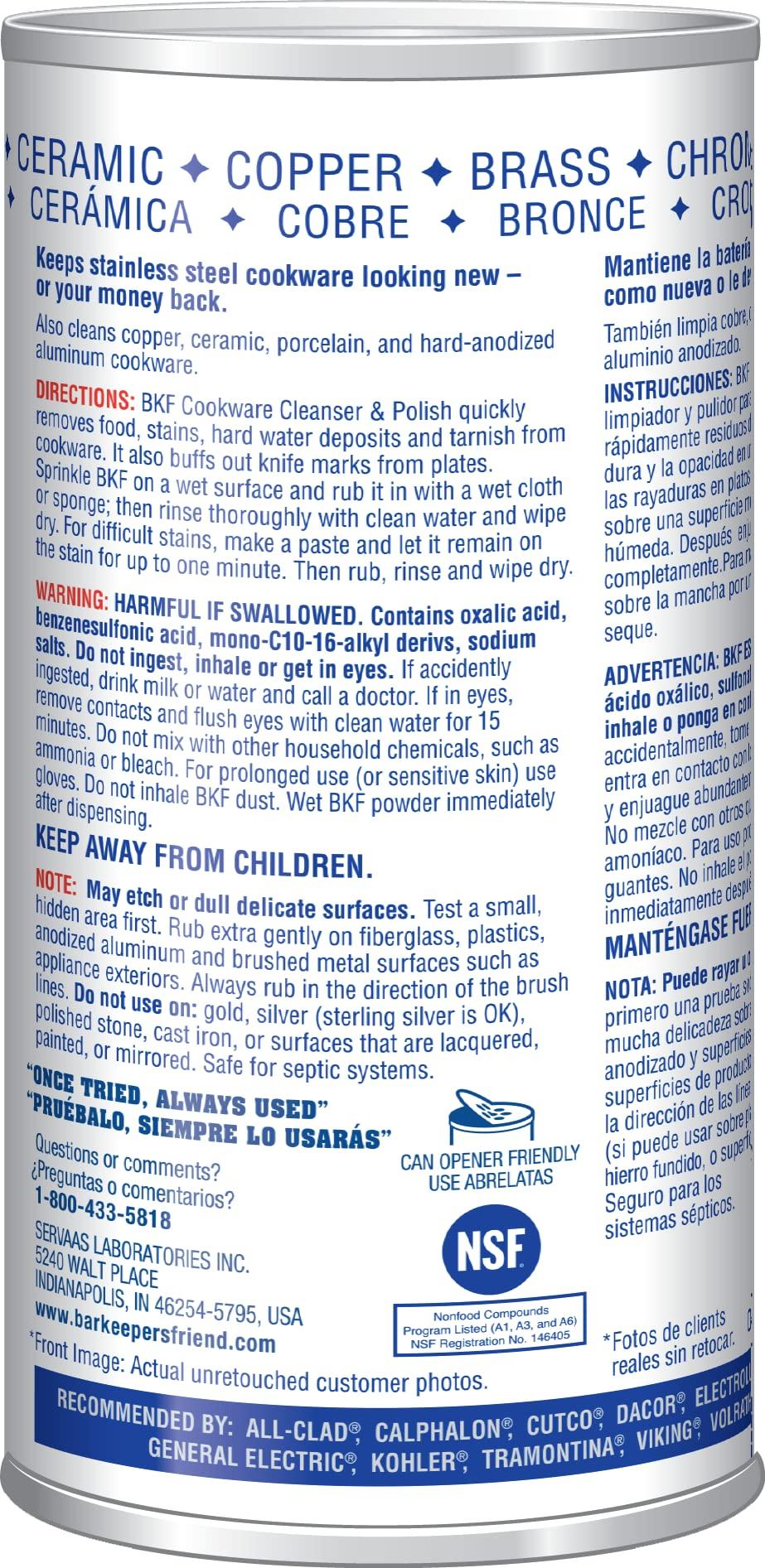 Bar Keepers Friend Bar Keepers Friend Cooktop Cleaner (13 oz) Multipurpose Liquid Stovetop Cleanser + Cookware Cleanser & Polish (12 oz) Stainless Steel Cleaner & Degreaser for Pots, Pans, Bakeware & Grills