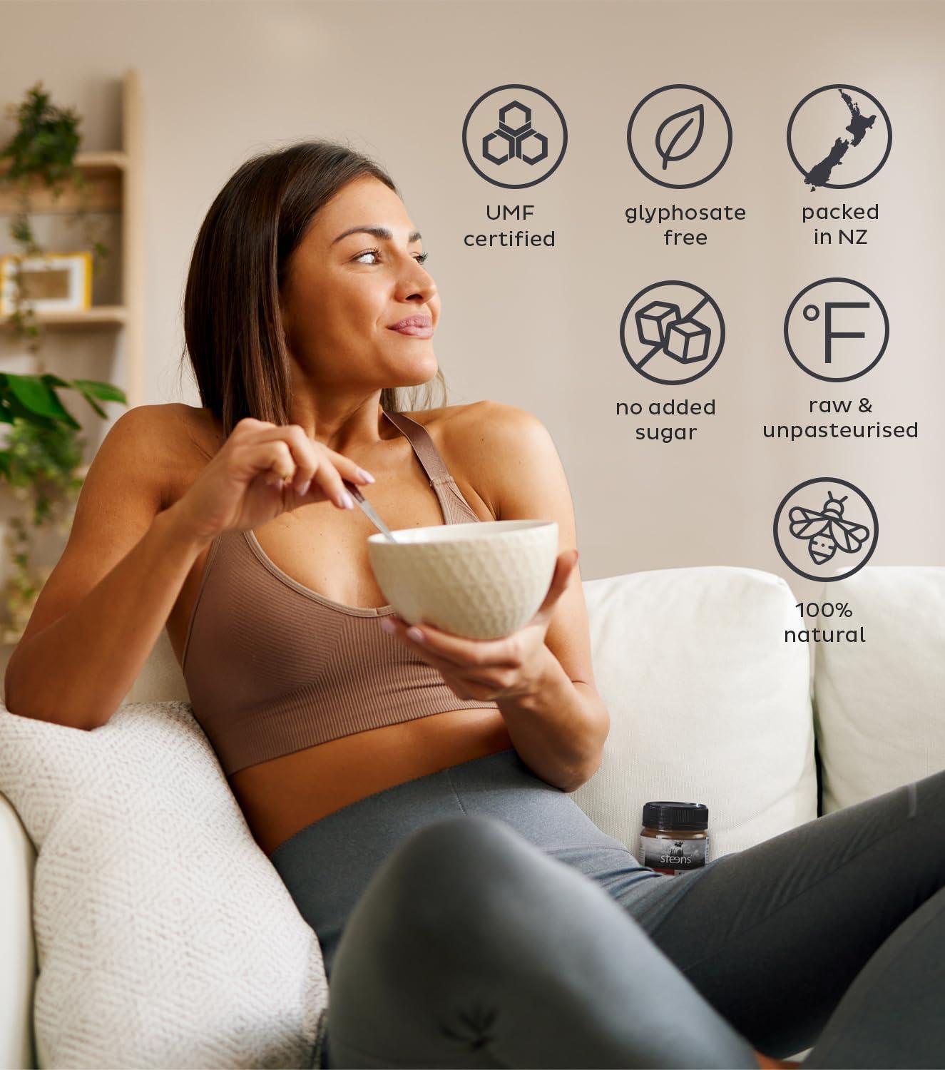 Steens Steens Manuka Honey - MGO 830+ - Pure & Raw 100% Certified UMF 20+ Manuka Honey - Bottled and Sealed in New Zealand - 17.6 Ounce (Pack of 1) New Version