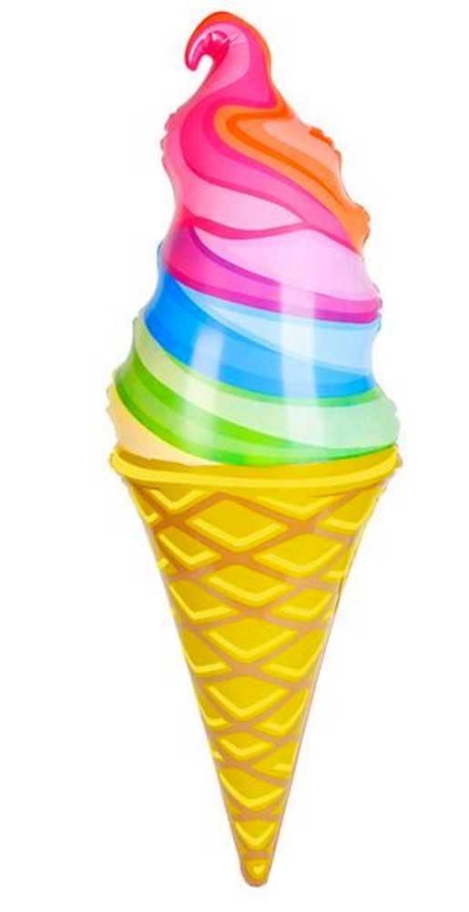 FX Inflatable Ice Cream Cones, Set of 3 Blow-up Rainbow Swirl Treats, 36\"