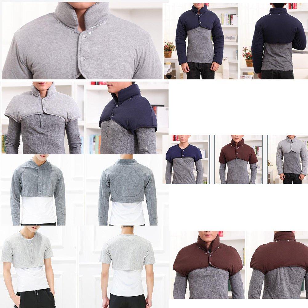 East Majik Men Summer Thin Shoulder Warmer Pads Short Sleeve Neck Shoulder Cover Vest Shoulder Warmers Wrap, Grey