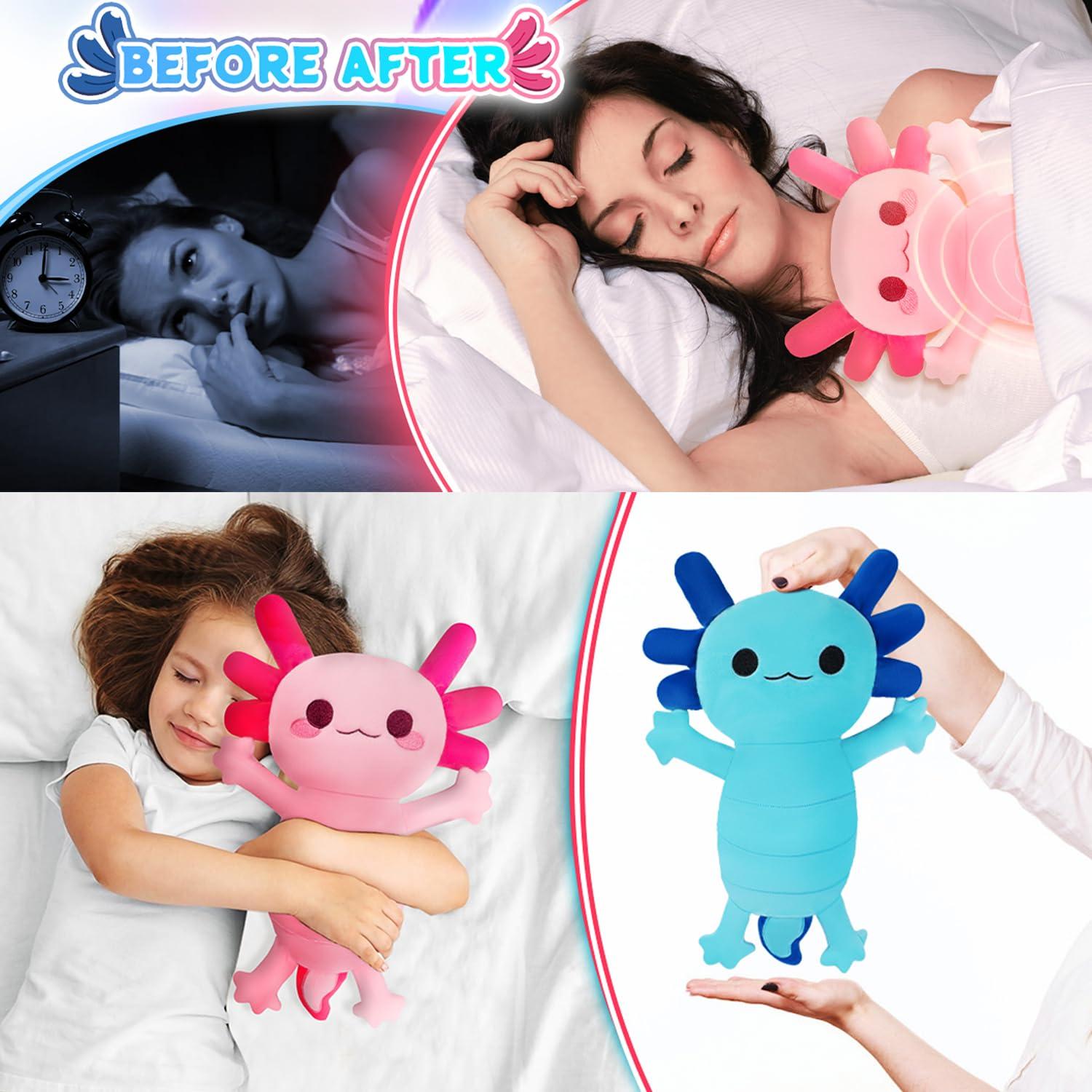 Auspicious beginning Microwave Heating Pads for Cramps & Period Pain Relief, 16\" x 11\" Cuddle Cute Axolotl Heating Pad for Menstruation,Back Pain, Period Cramps,Neck Shoulder, Moist Heat Pad Gifts for Women & Girls