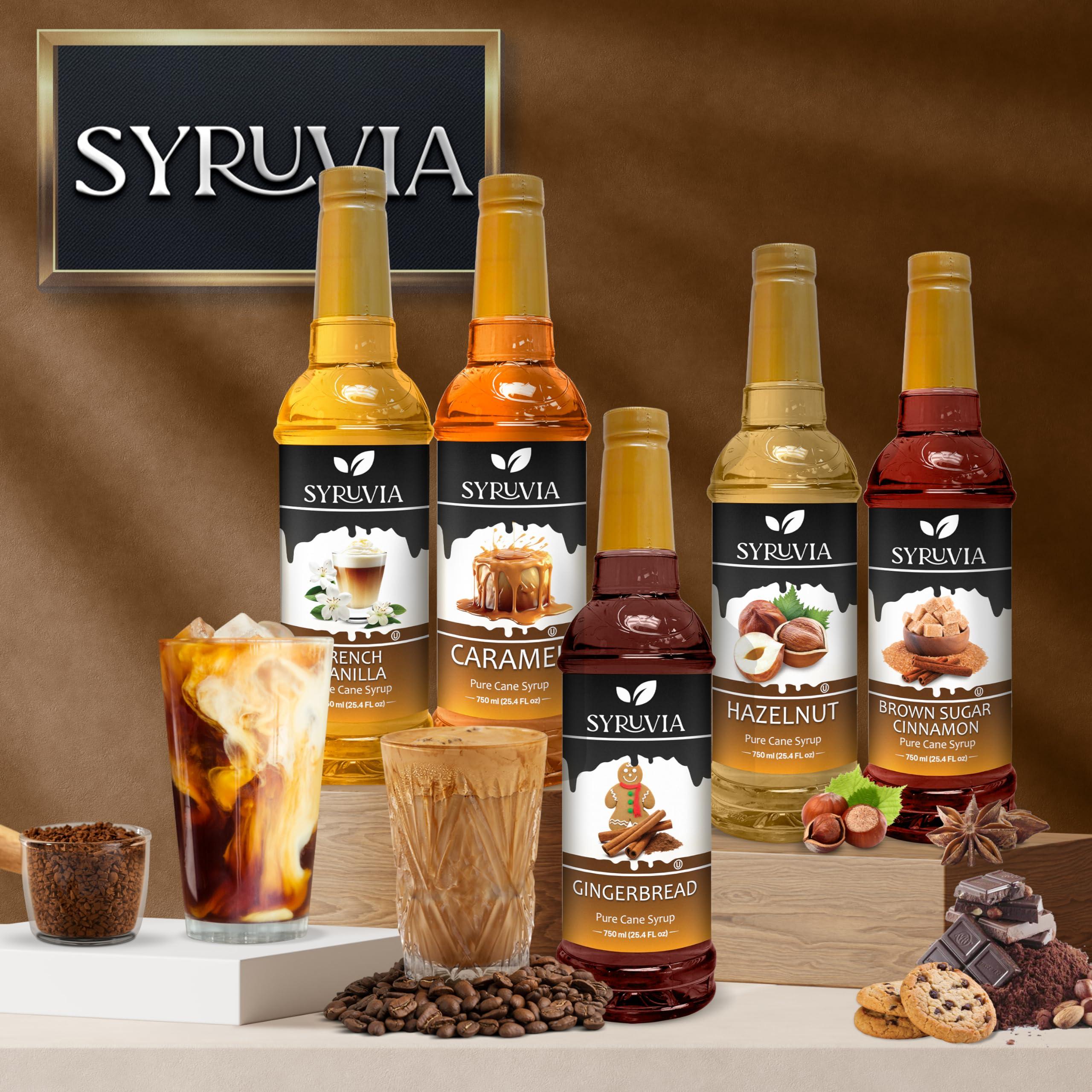 SYRUVIA Syruvia Smores Syrup for Coffee - 25.4 fl oz. Sweet Coffee Flavoring Syrup. Kosher and Gluten-Free. Perfect for Lattes, Smoothies, Shakes, Drinks, Desserts, and More.