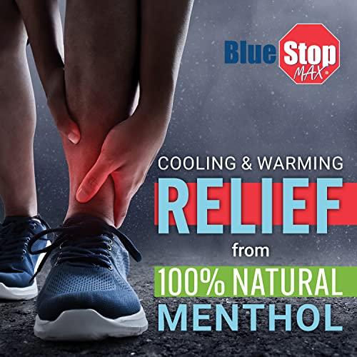 Blue Stop Max Blue Stop Max Muscle & Joint Relief Gel: Fast-Acting Sore Muscle, Back & Neck Relief Cream, Numbing Emu Oil Formula for Ankle, Leg Cramps, Tennis Elbow - 8 Oz Pump Bottle