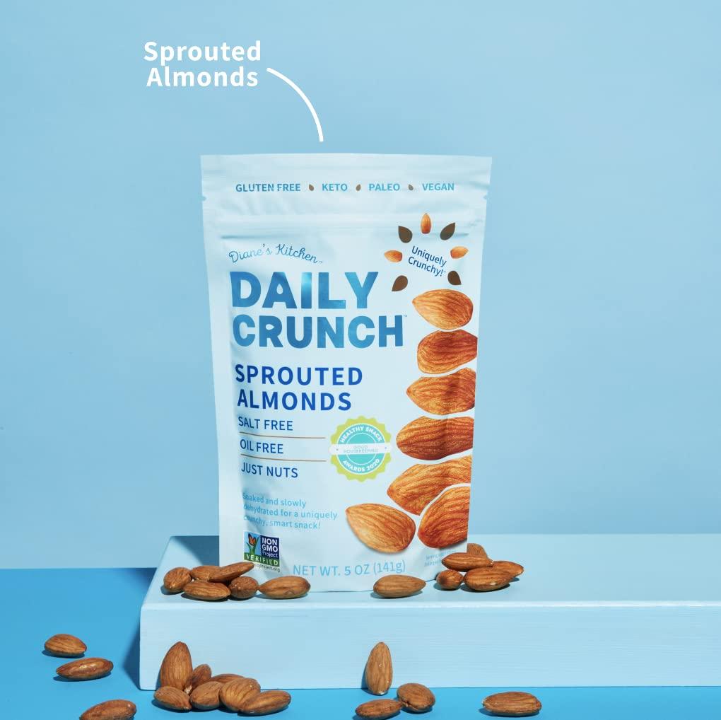 Daily Crunch Daily Crunch Sprouted Almonds - 5 Ounce Bags (Original Sprouted, Single Bag - 5 Ounces)