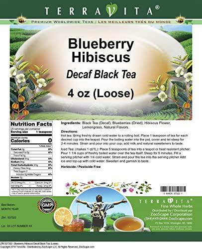 TerraVita Blueberry Hibiscus Decaf Black Tea (Loose) (4 oz, ZIN: 537322) - 3 Pack